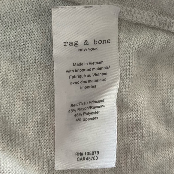 rag & bone The Knit V-Neck Long-Sleeve T-Shirt in Earl Grey Small NWOT - Picture 7 of 13